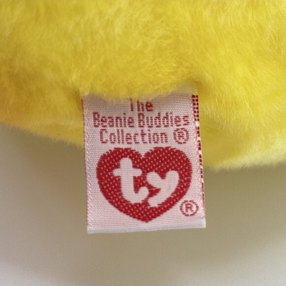 Quackers Duck Yellow Body Orange Beak Feet 1998 10" Vintage TY Beanie Buddy - Picture 9 of 11